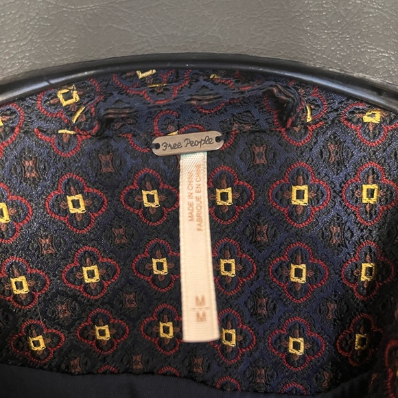 Free People Jacquard Blazer Jacket sz M - Picture 6 of 7